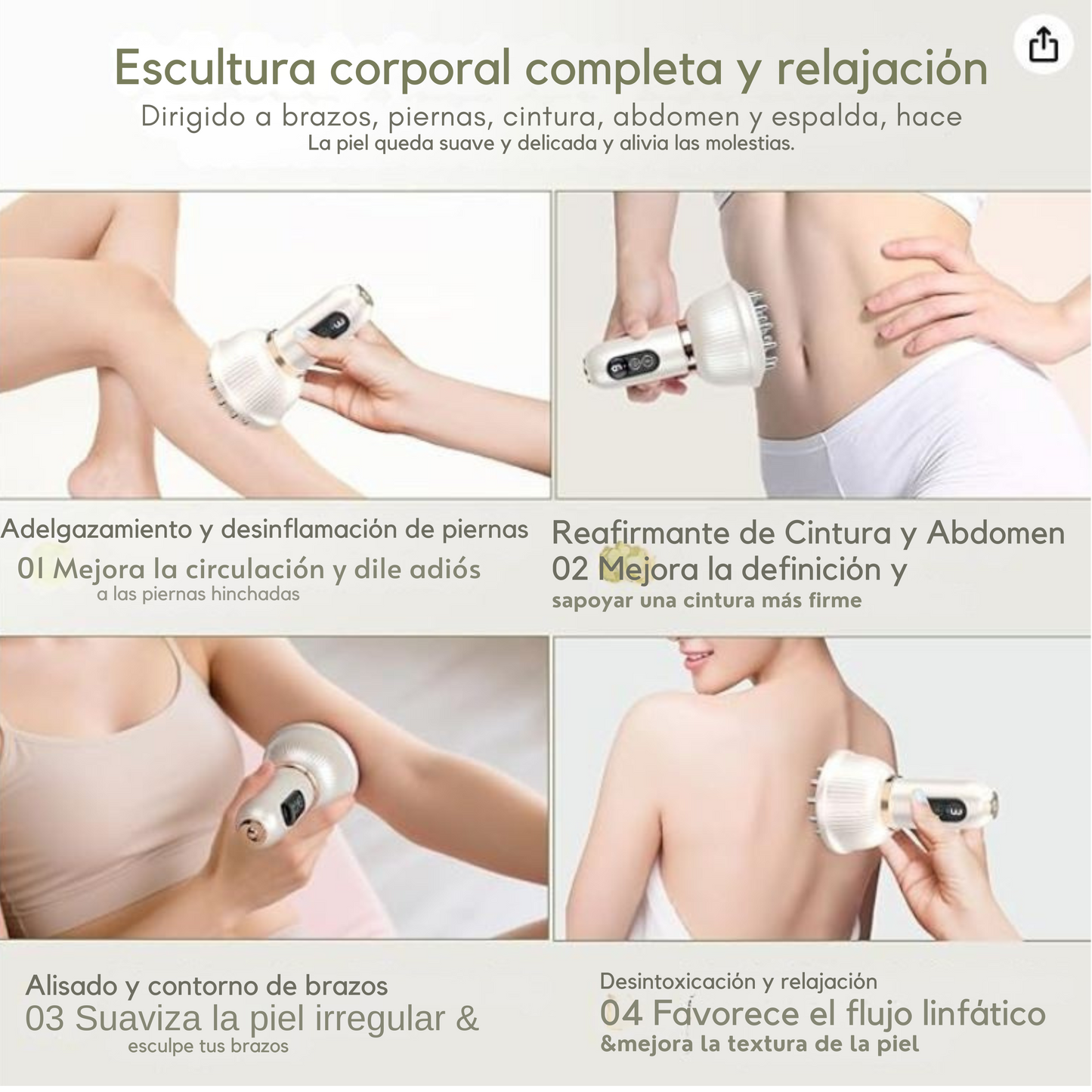 Masajeador eléctrico de ventosas con calor regulable