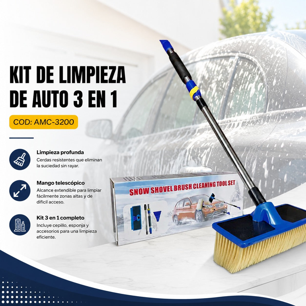 KIT DE LIMPIEZA DE AUTO 3 EN 1