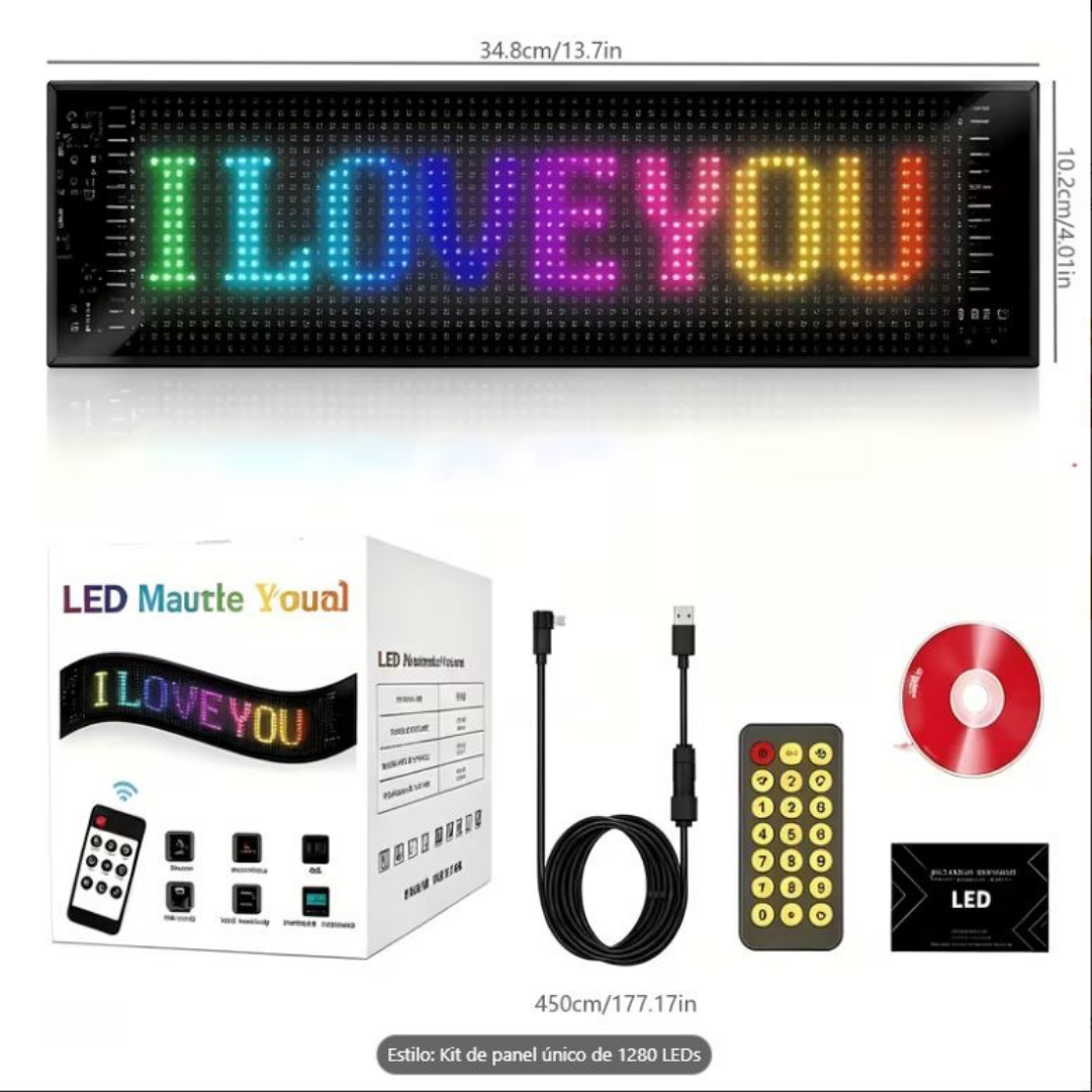 PANTALLA LED FLEXIBLE PARA AUTO 9,2*37,4
