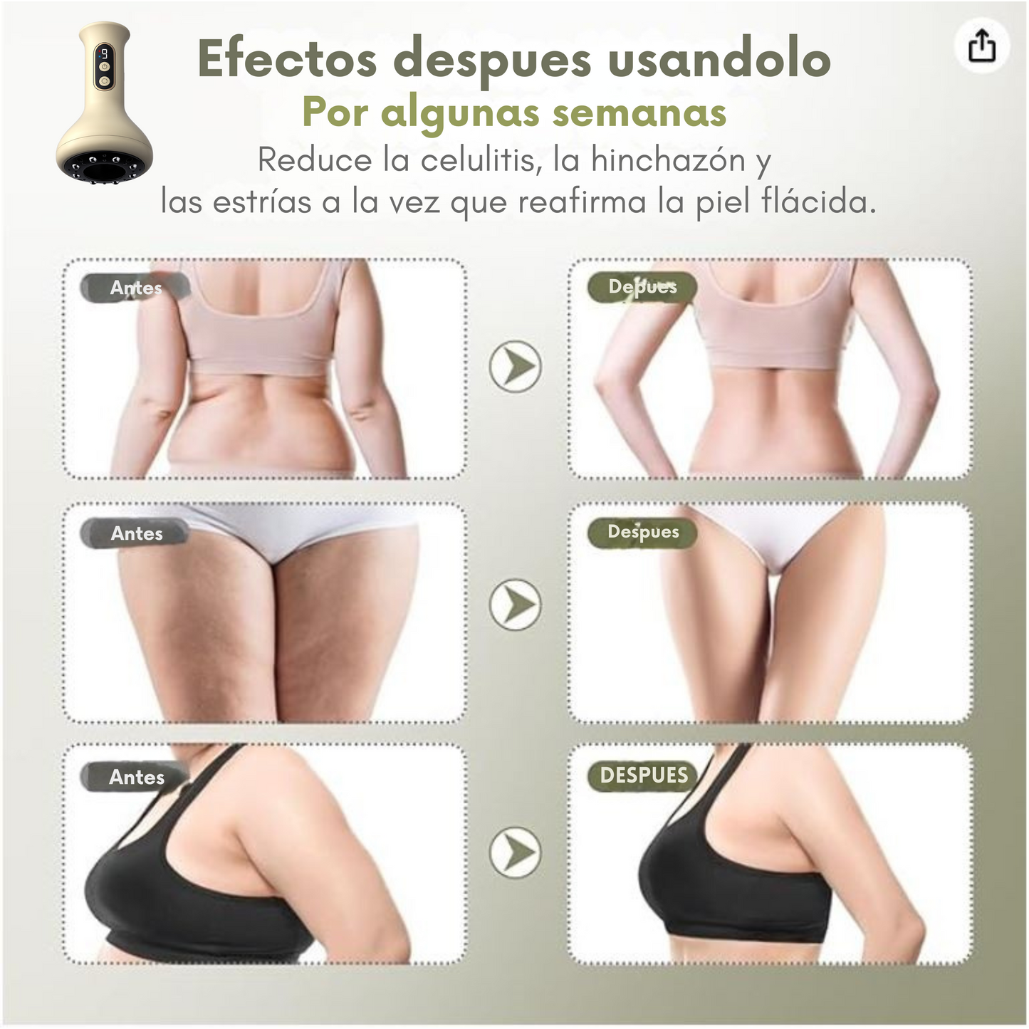 Masajeador eléctrico de ventosas con calor regulable