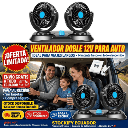 Ventilador De Auto Con 2 Ventiladores