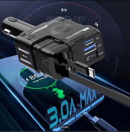 Cargador retráctil para automóvil 66 W