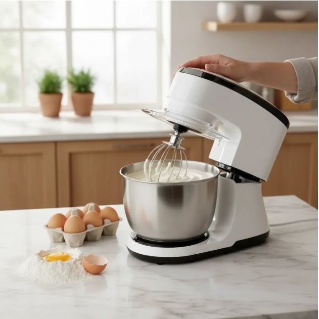 BATIDORA ELÉCTRICA DE MANO CON TAZON DE ACERO INOXIDABLE