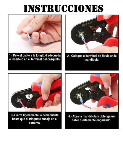 CRIMPADORA PROFESIONAL PARA TERMINALES ELÉCTRICOS