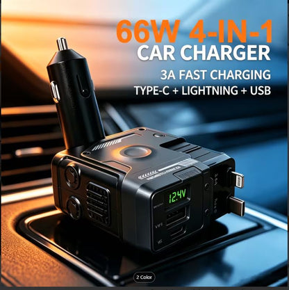 Cargador retráctil para automóvil 66 W