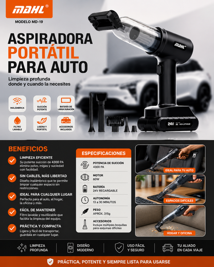 ASPIRADORA INALÁMBRICA PORTÁTIL