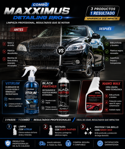 Kit de Limpieza Autos Pintura Vidrios y plásticos