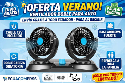 Ventilador De Auto Con 2 Ventiladores